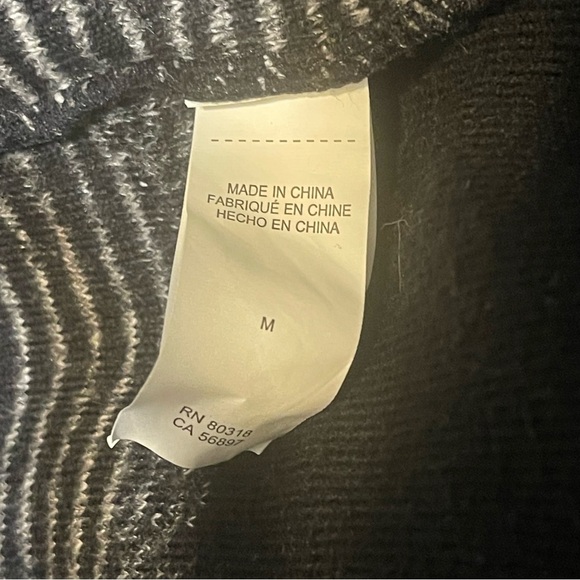 LUCKY BRAND OPEN FRONT CARDIGAN IKAT GEOMETRIC BLACK GRAY Medium - Picture 12 of 13